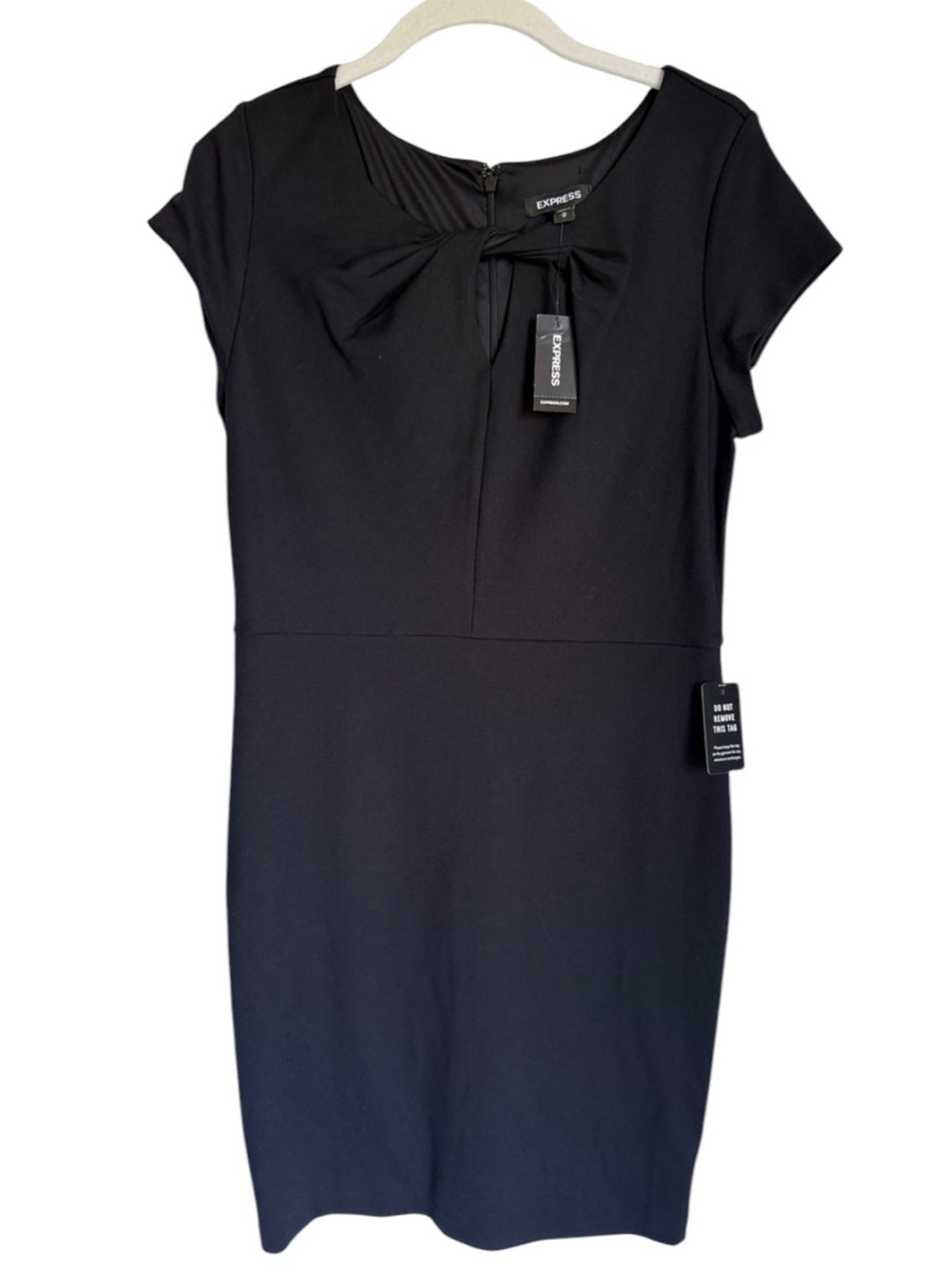 Express Black Dress with Bow Neck Size M - Picture 1 of 6